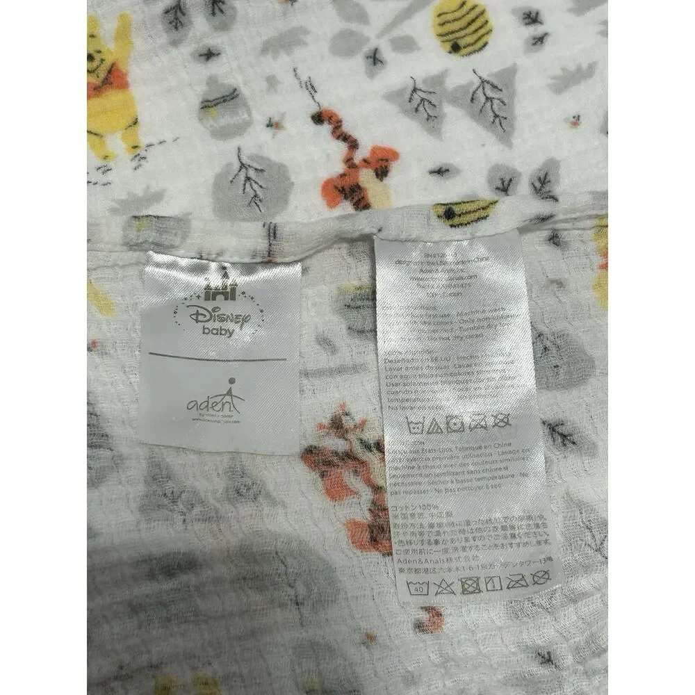 Disney Baby Aden + Anais Winnie The Pooh Tigger Trees Beehive Muslin Blanket
